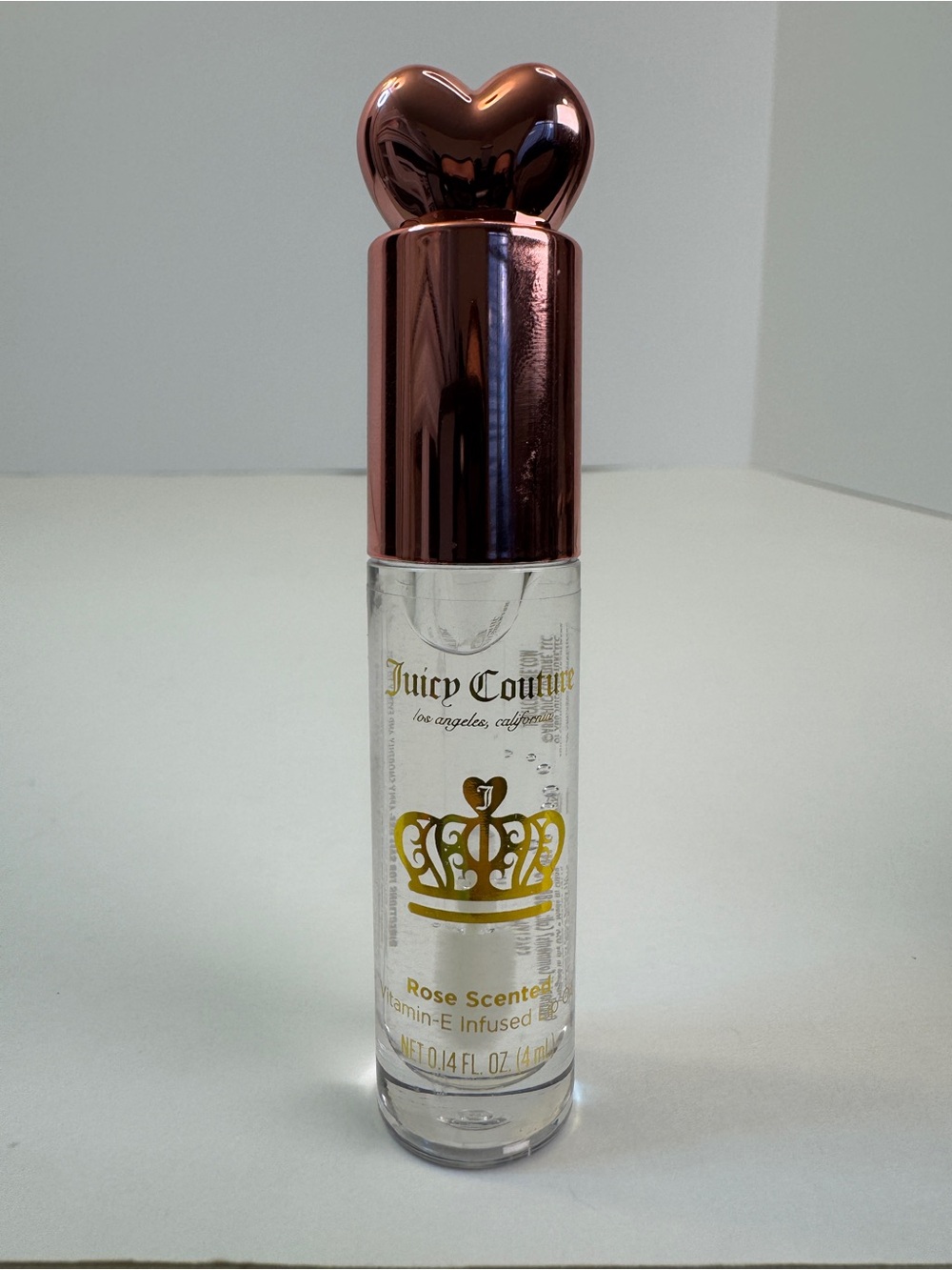 Juicy Couture Rose Scented Lip Oil Vitamin-E Infused Mini 4ml Crown Cap Y2K